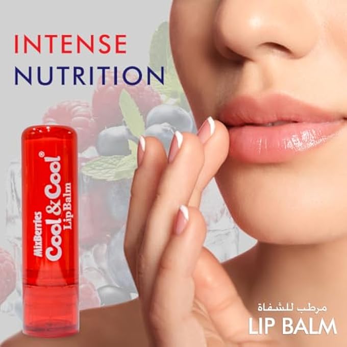 Cool & Cool MIXED BERRIES LIP BALM - INTENSE NUTRITION,BEES WAX,VITAMIN-E,SHEA BUTTER, MINERAL OIL FREE,MADE IN GERMANY - 4.6G - Image 4